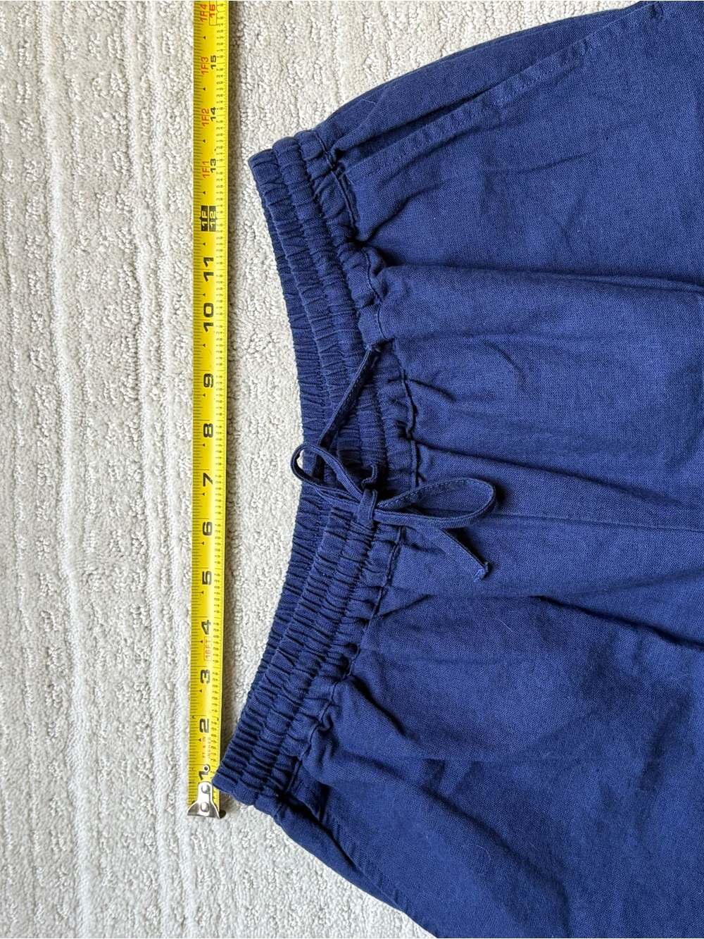 Roller Rabbit Navy Wide-Leg Drawstring Linen Pants - Picture 4 of 8